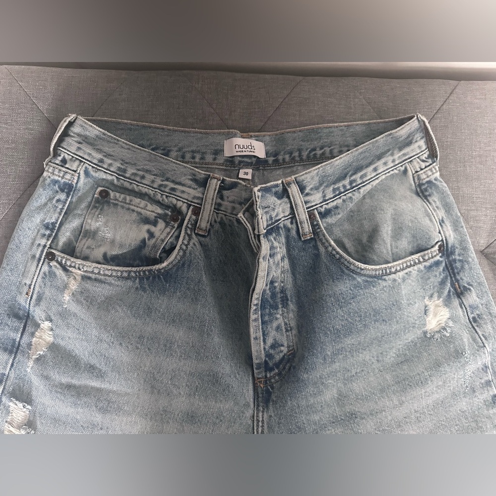 Nuuds Jeans Light Blue Distressed Denim